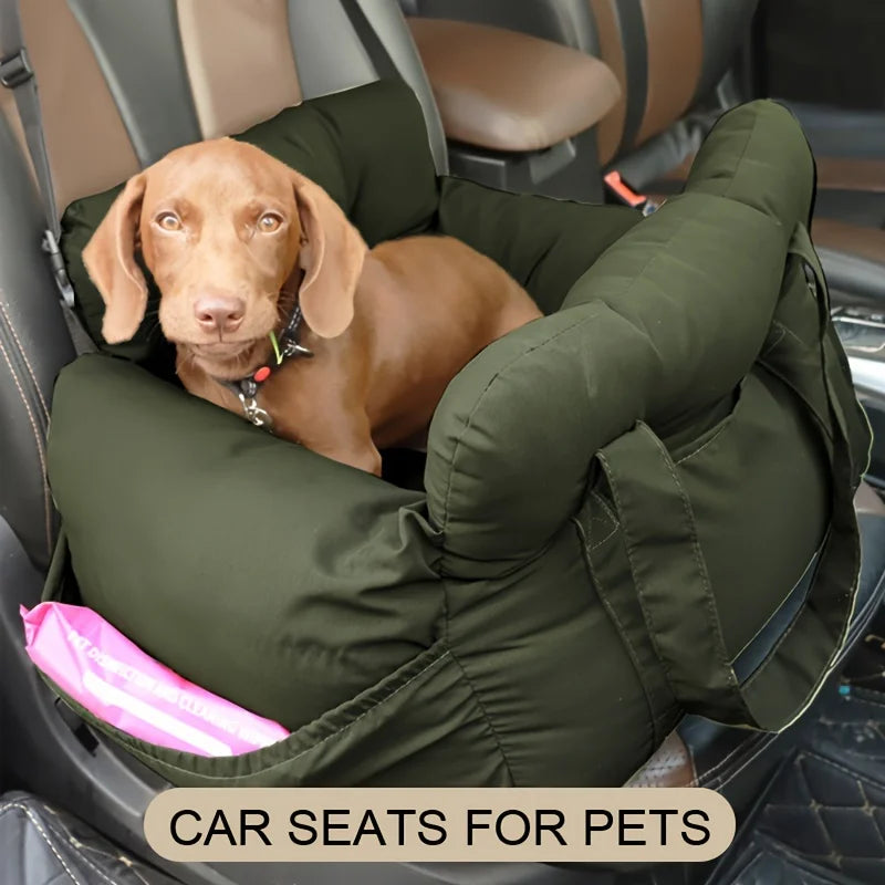 Comfy Dog Car Seat with Safety Belt + Can use as a carrier too