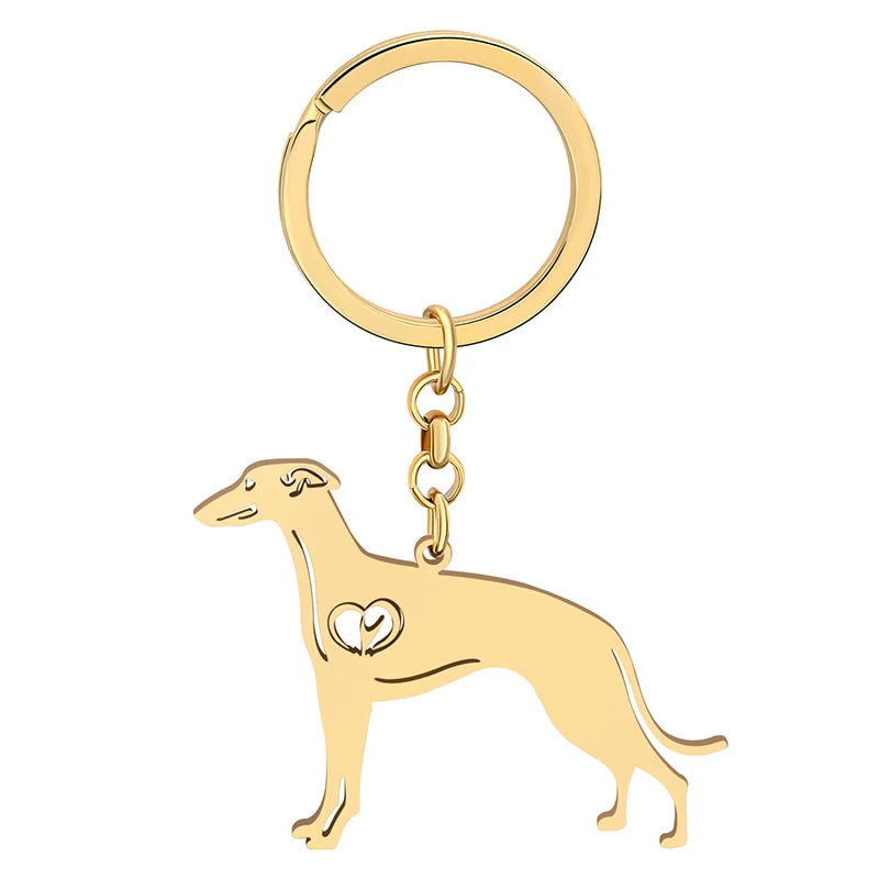 Realistic Greyhound / Whippet Keychains by SB - Style's Bug Gold