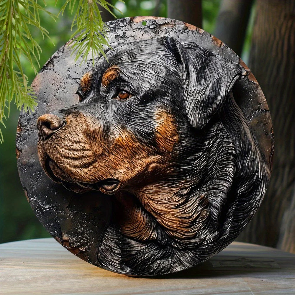 Alloy Rottweiler Standing Ornament Portrait – Style's Bug