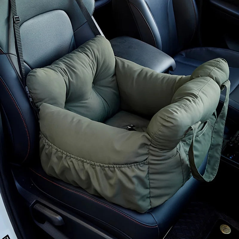 Comfy Dog Car Seat with Safety Belt + Can use as a carrier too