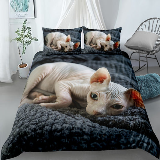 Sleeping Sphynx Cat Bedding Set