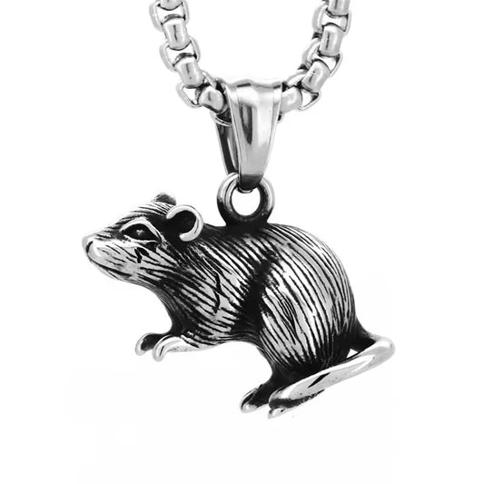 Realistic Rat Necklace - 316L Stainless Steel - Style's Bug Only Pendant