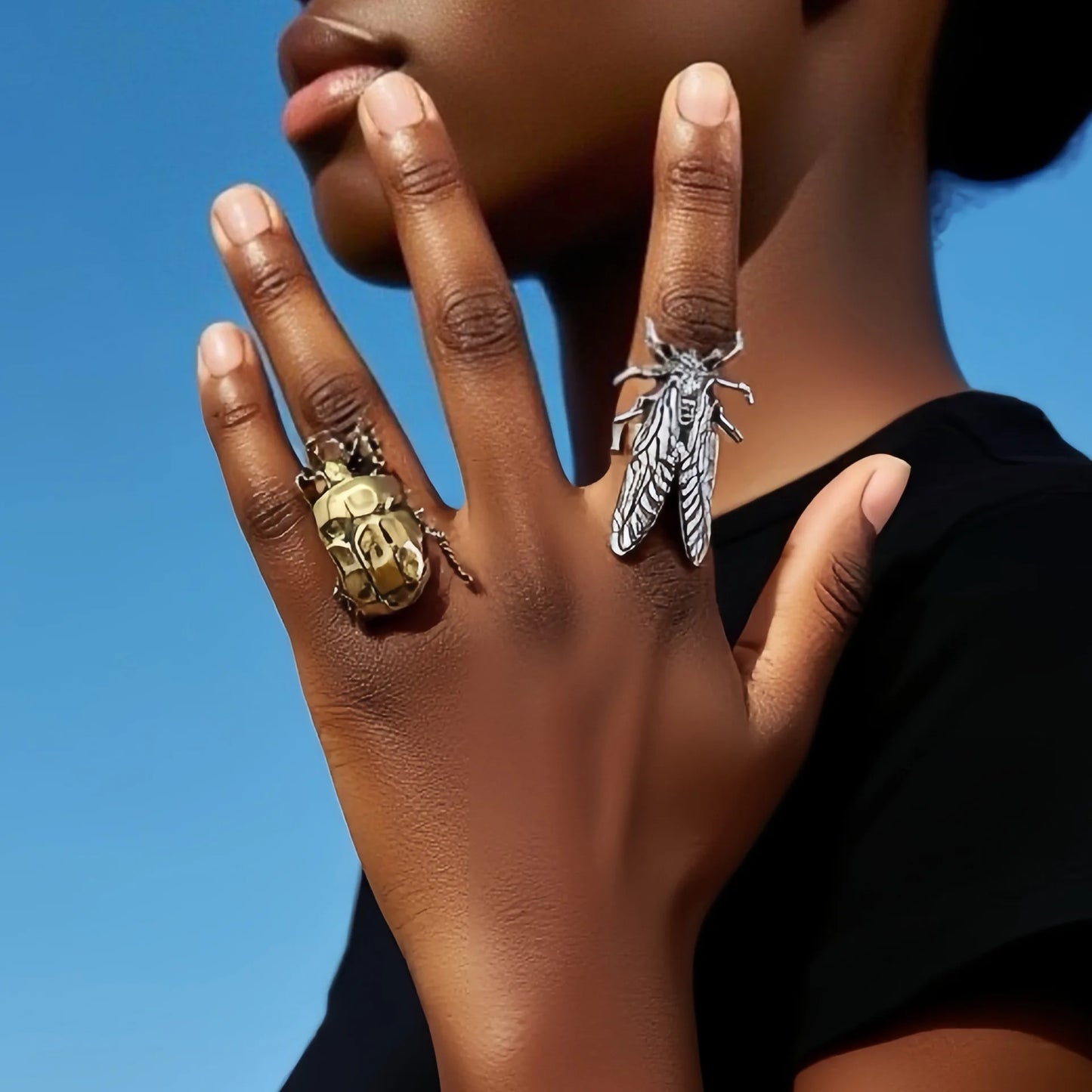 Realistic Scarab Beetle Rings