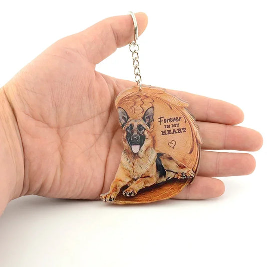 German Shepherd Forever in my heart Dog Keychain