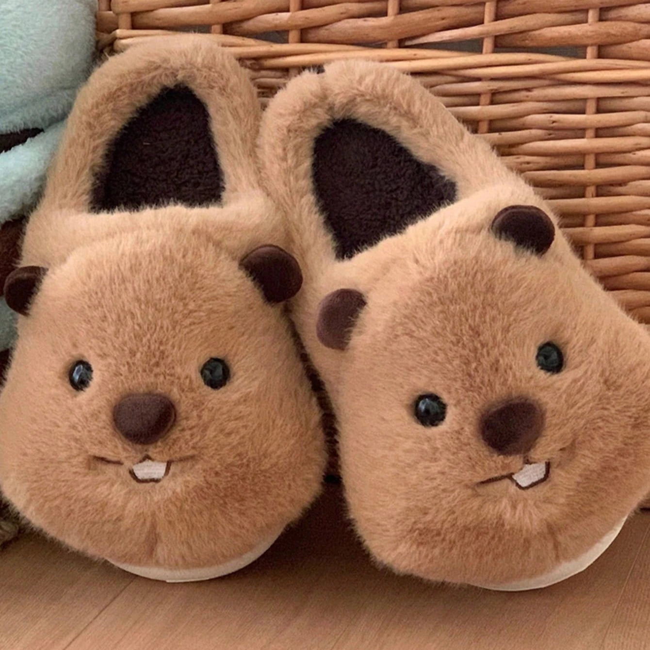 Indoor Cozy Beaver Slippers