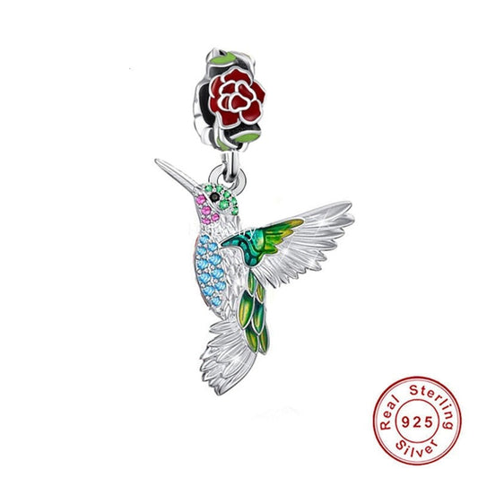 'Hummingbird and the Rose' necklace