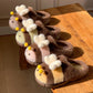 Furry Bee Slippers (with a rubber sole)