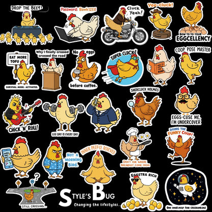 Chicken Sticker Set by Style's Bug