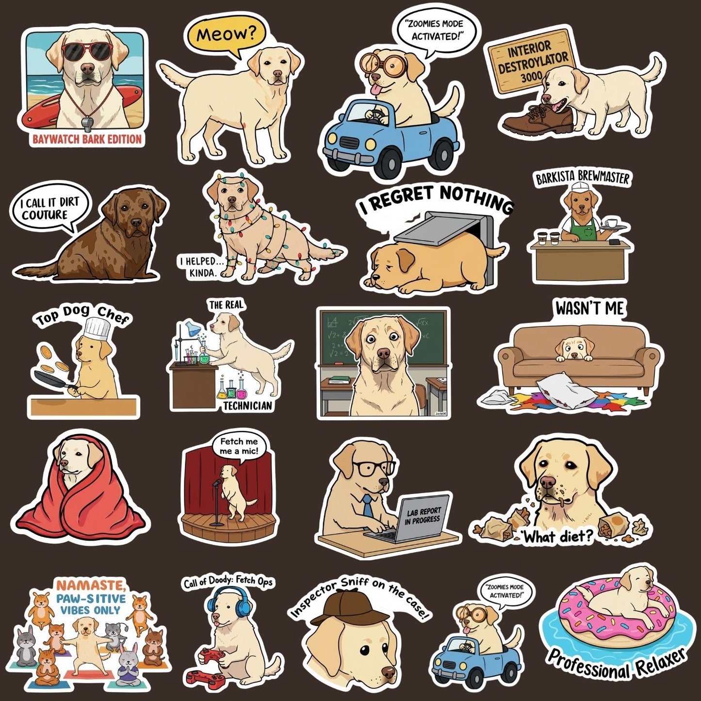 Labrador Sticker Pack by Style's Bug