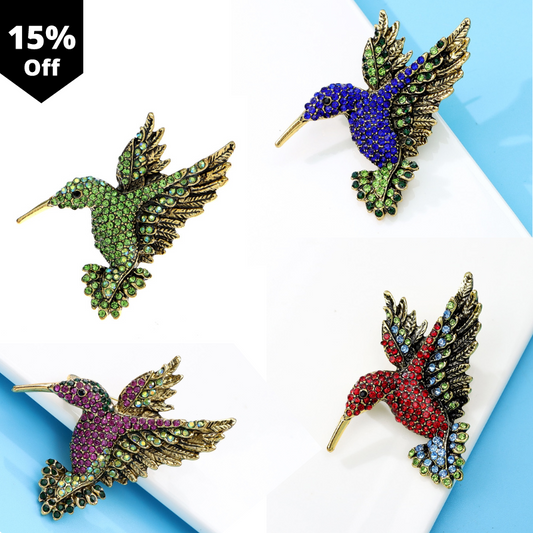 Realistic Hummingbird Brooches by SB