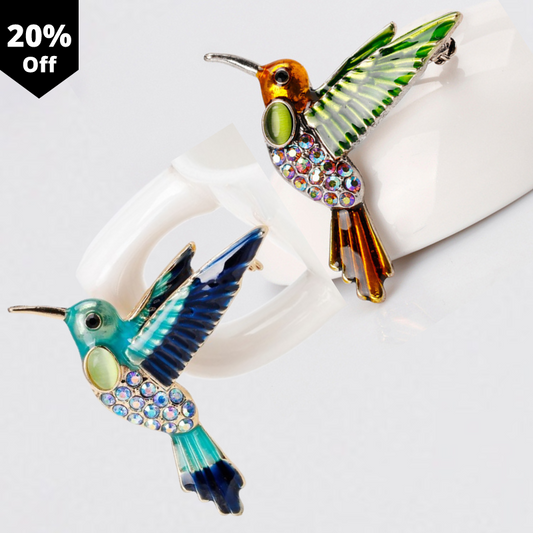 Hummingbird Couple (Two brooch pack)