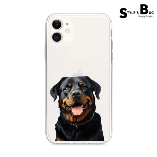 Smiling Rottweiler phone case from Style's Bug (UV printed)