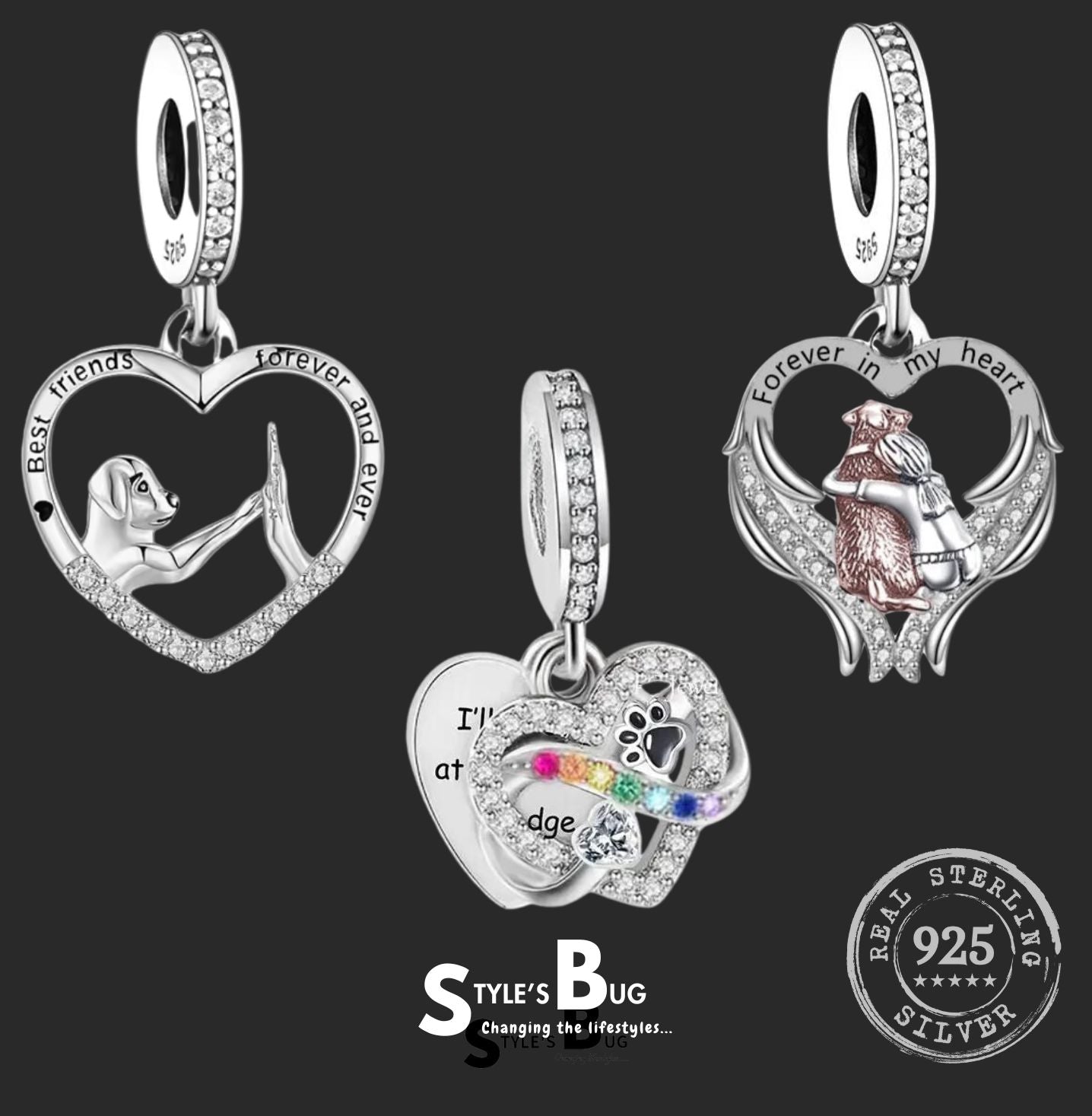 Great Dane 'I love you forever' Dog Pendants
