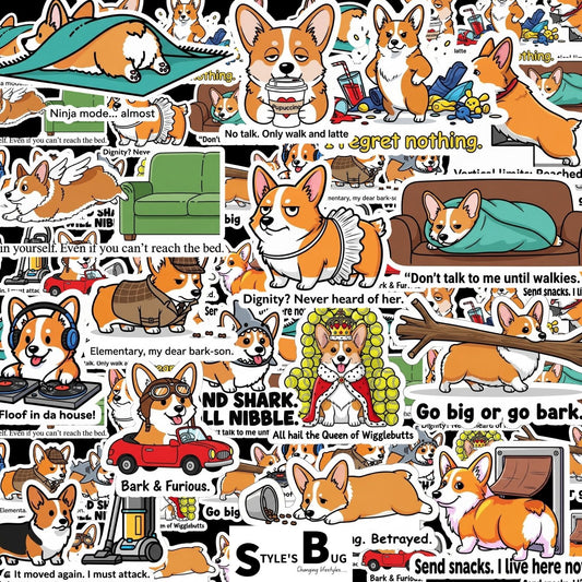 Corgi Sticker Packs by Style's Bug