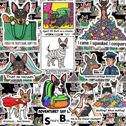 Rat Terrier Sticker Packs by Style's Bug