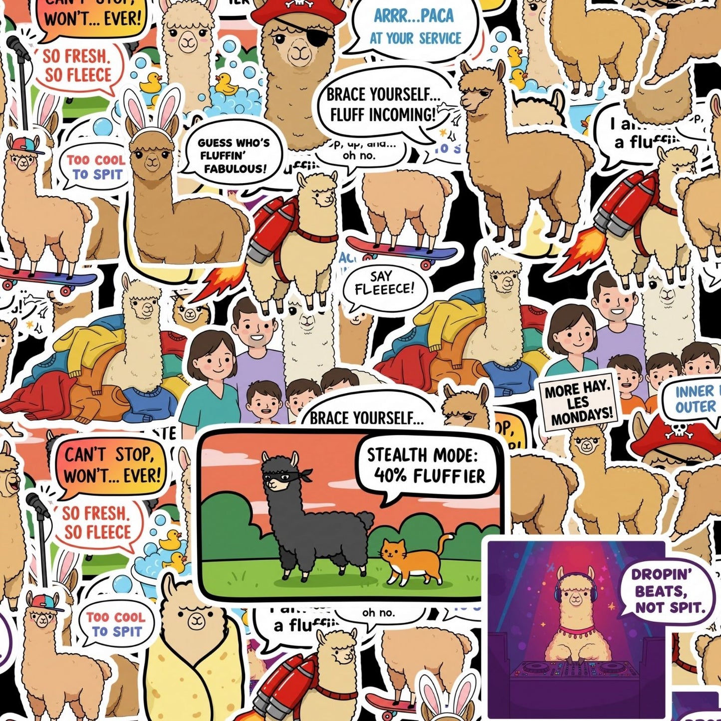 Alpaca / Llama Sticker Pack by Style's Bug