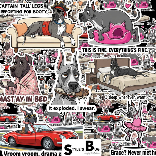 Great Dane Sticker Packs by Style's Bug