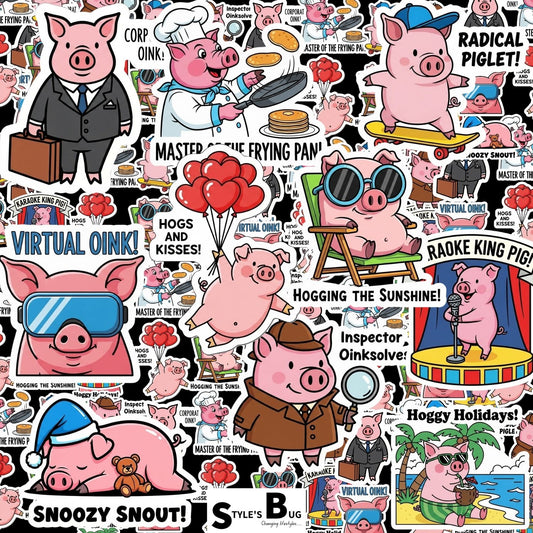 Pig Sticker Packs by Style's Bug