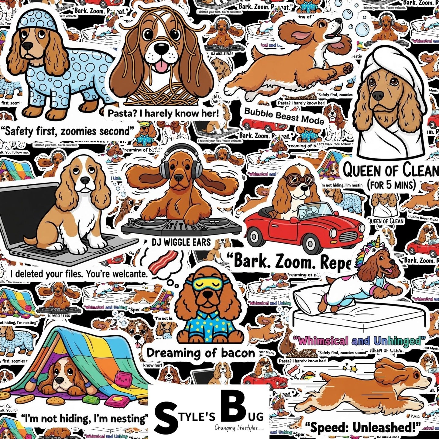 Cocker Spaniel Sticker Packs by Style's Bug