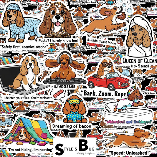 Cocker Spaniel Sticker Packs by Style's Bug