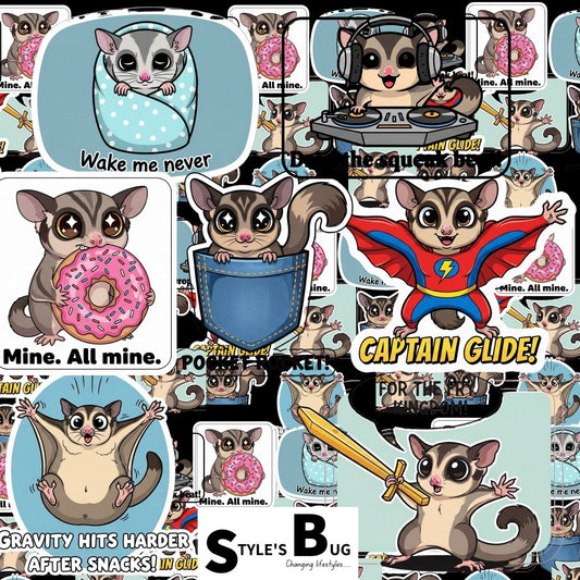 Sugar Glider Sticker Packs by Style's Bug