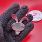 Pink Bunny Lady brooch (2pcs pack)