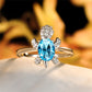 Zircon Turtle ring - Style's Bug Aqua Blue / 6