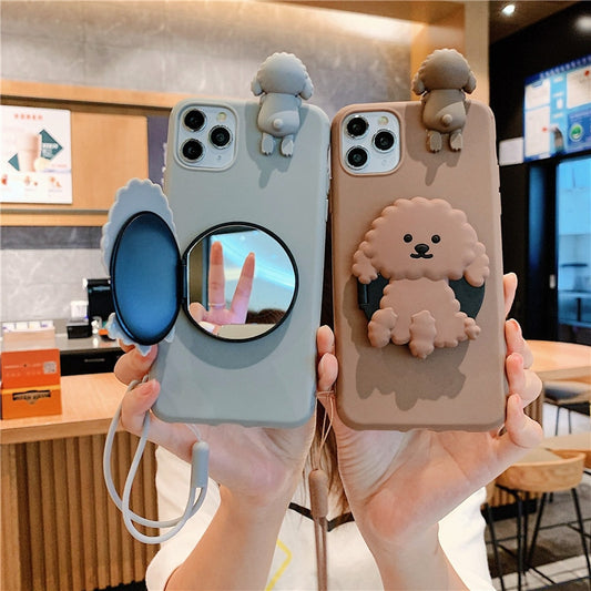 3 in 1 Poodle iPhone cases by SB (Mirror + Stand + Strap) - Style's Bug