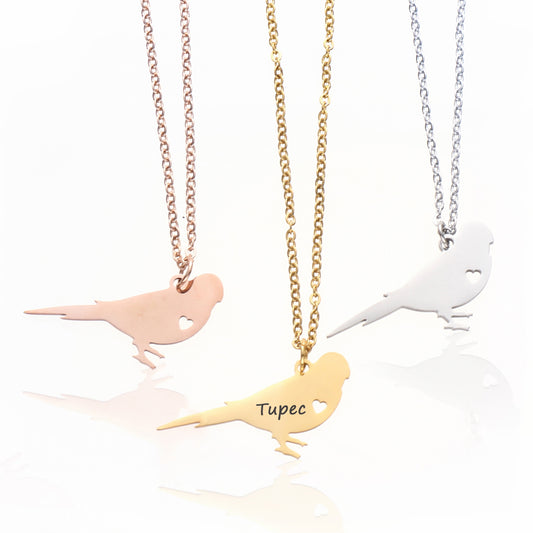 Personalised Parrot Necklace by SB - Style's Bug Silver