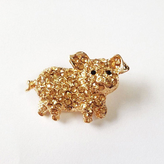 Realistic Pig brooches - Style's Bug 2 x Alloy Gold brooches