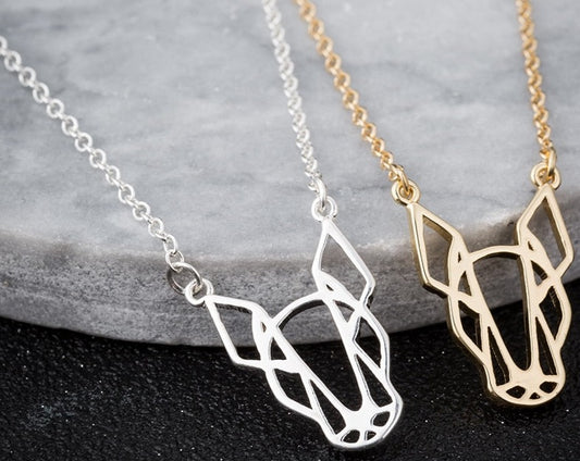 Bull Terrier necklace (2pcs pack) - Style's Bug Artistic Bull Terrier / Both Silver + Gold necklaces