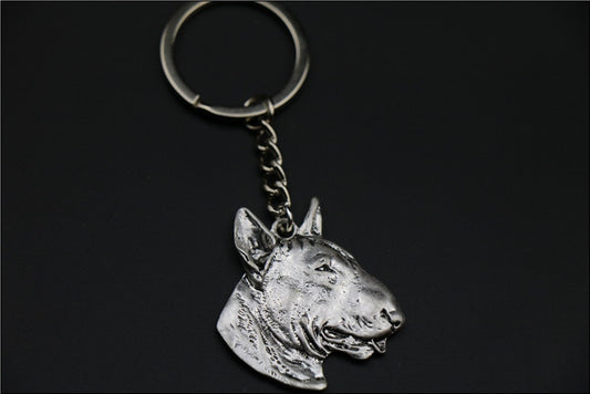 Realistic Bull Terrier Jewelry - Style's Bug Realistic Silver Keychain