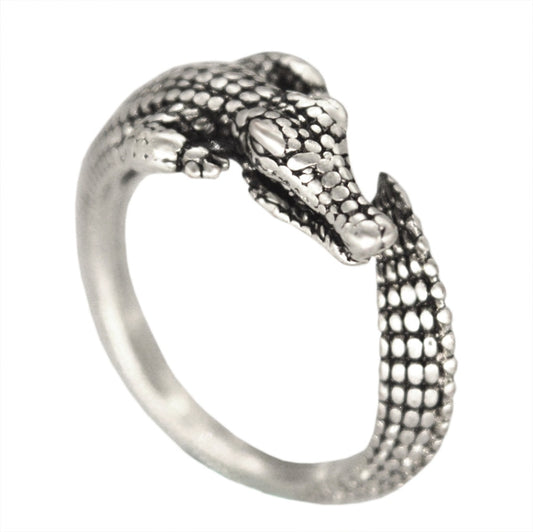Realistic Crocodile ring (3pcs pack) - Style's Bug Antique Silver