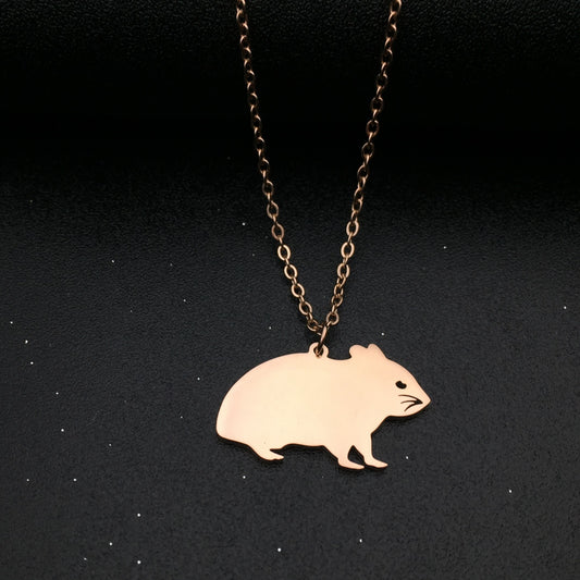 Personalized Hamster necklace - Style's Bug Rose gold