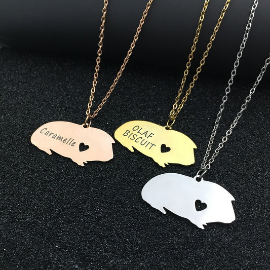 PAWsonalized Guinea Pig Necklace - Style's Bug Silver