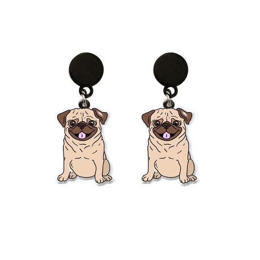 Funny Pug earrings - Style's Bug Happy Pug
