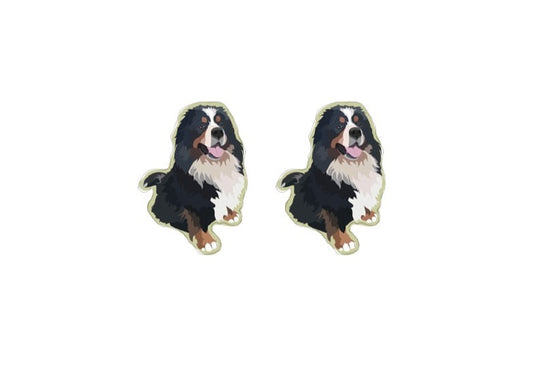 Realistic Bernese Mountain dog Earrings - Style's Bug 4 x Smiling Bernese earring pairs