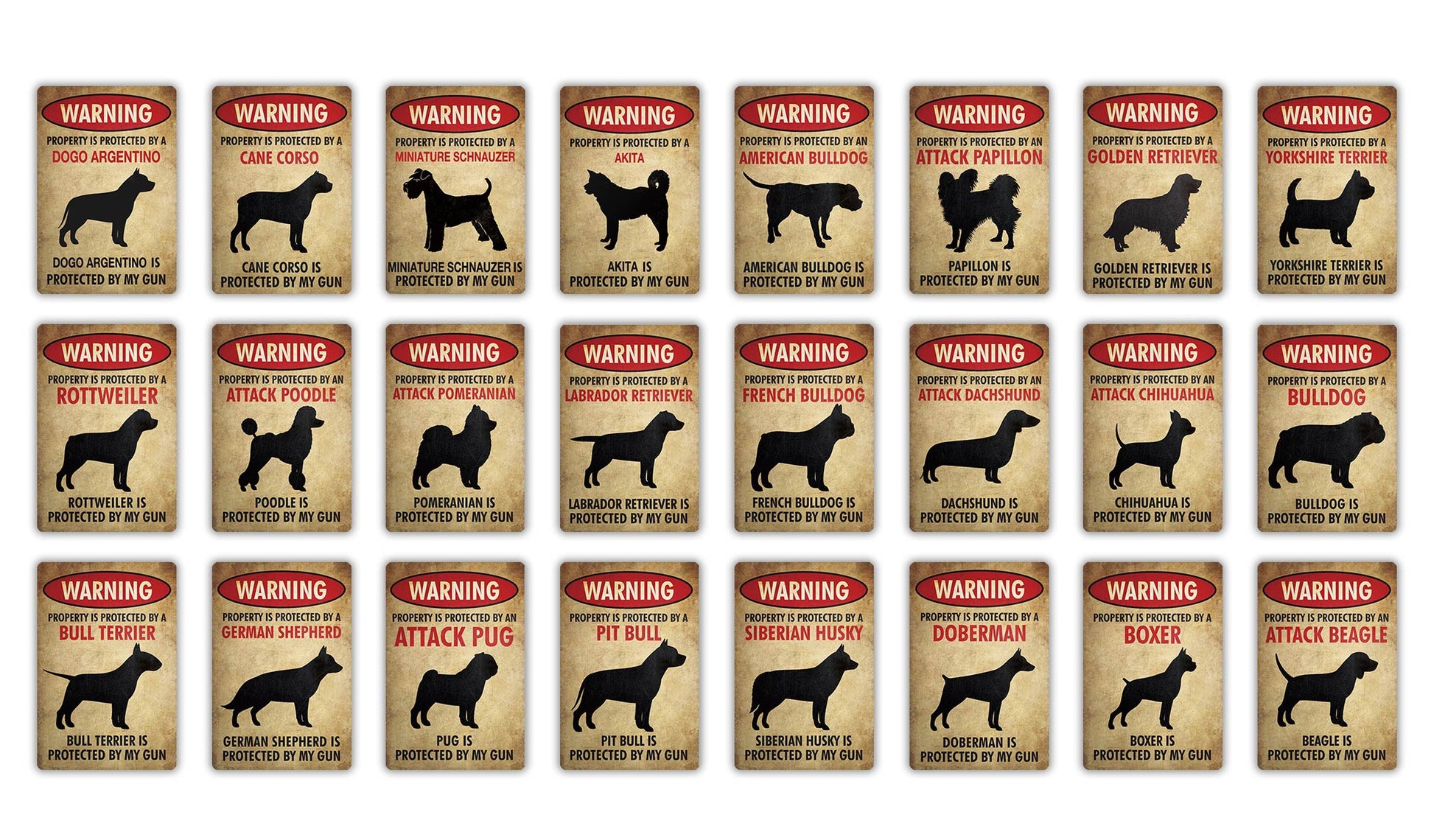 Vintage Dog Warning signs - Style's Bug