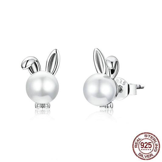 "Floppy ear pearl Bunny" earrings by SB - Style's Bug Default Title
