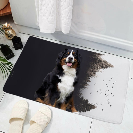 Smiling Bernese Mountain Dog mat