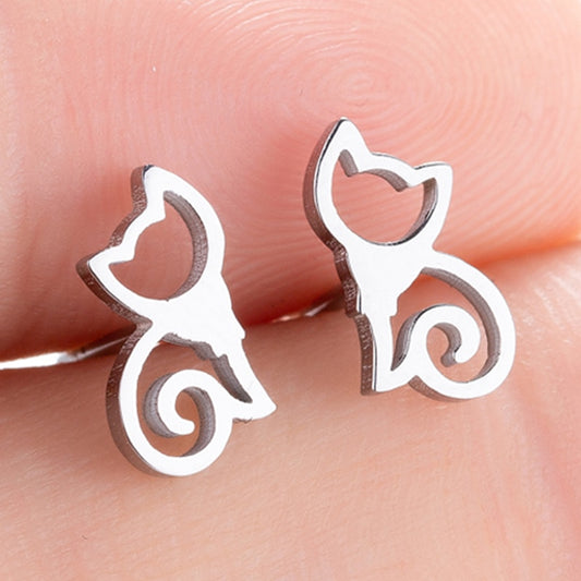 Realistic Dog Earrings (2 pairs pack) - Style's Bug Cat / Gold