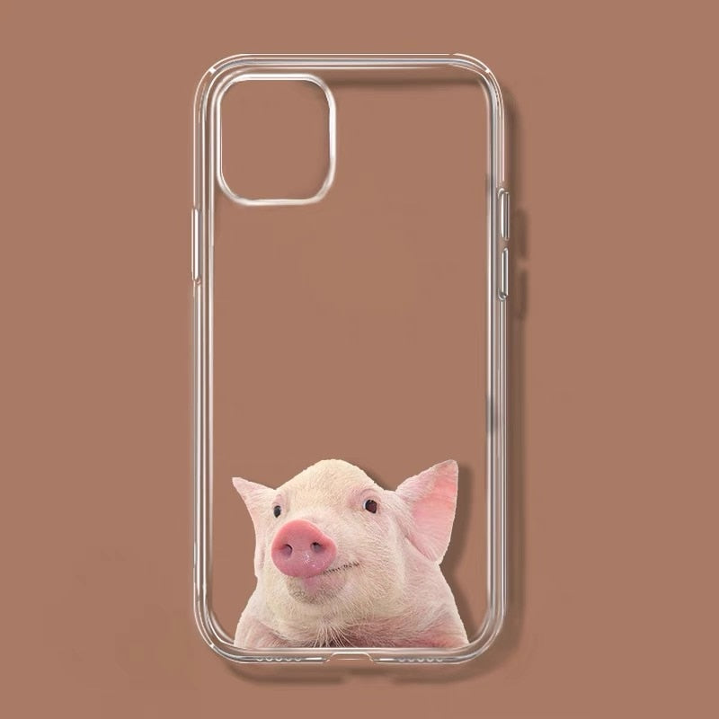 Realistic Funny animal iPhone cases - Style's Bug Happy Pig / iPhone 11