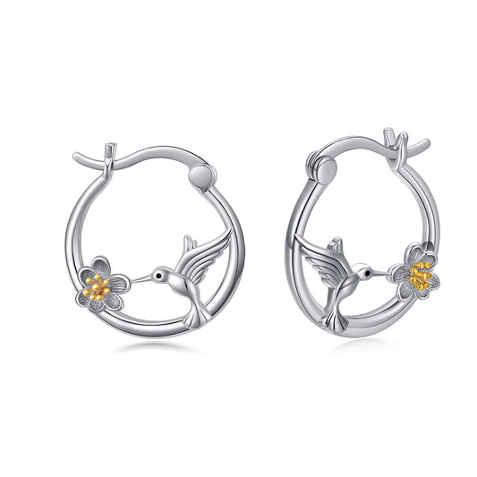 Classic Hummingbird Hoop Earrings - Style's Bug Default Title