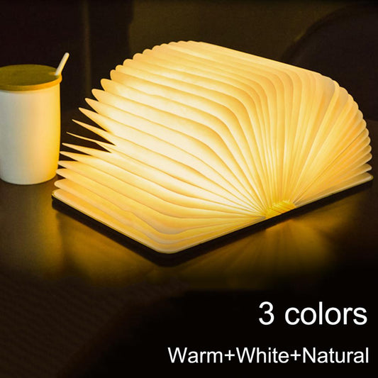 Realistic Foldable Wooden book Lamp - Style's Bug
