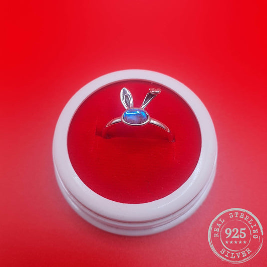 Blue Bunny Moonstone ring