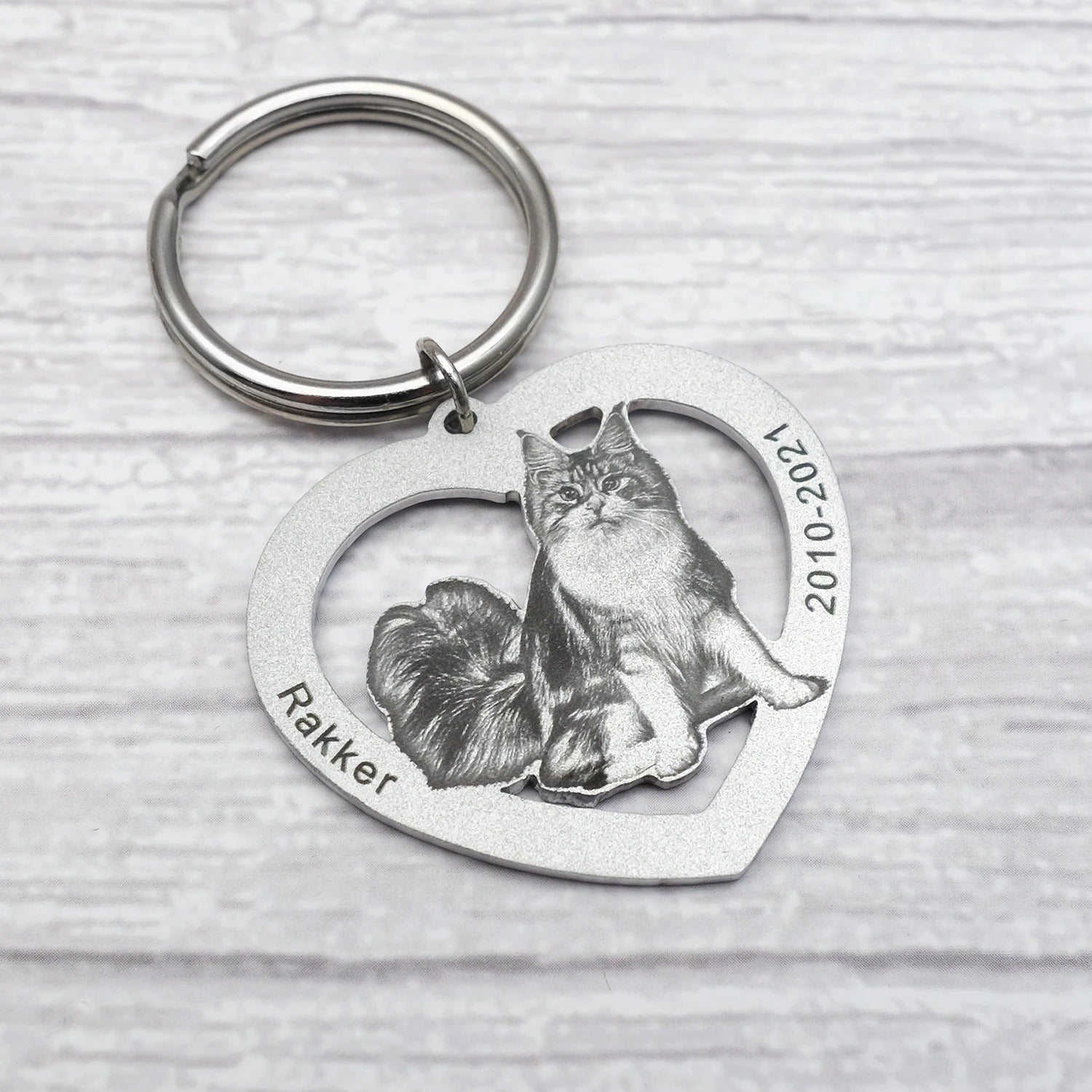 PAWsonalized Pet memorial jewelry by Style's Bug - Style's Bug Heart Keychain (Name + Date)