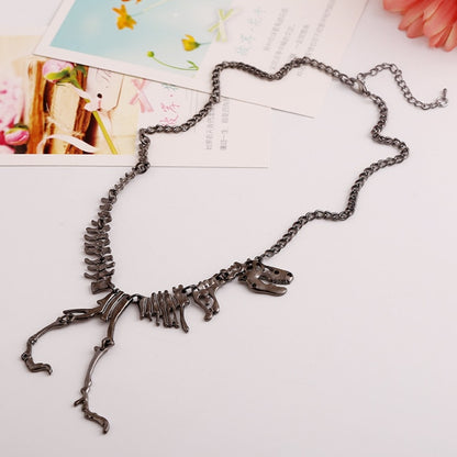 Vintage Dinosaur Necklace by Style's Bug (2pcs pack) - Style's Bug Black