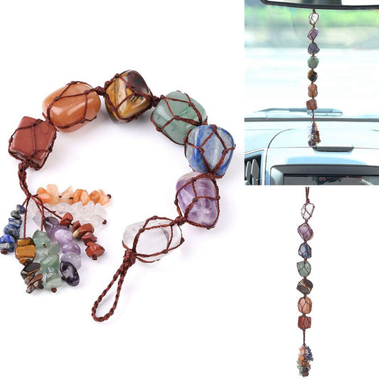 7 Chakra Healing Stones for Car rear view mirror - Style's Bug
