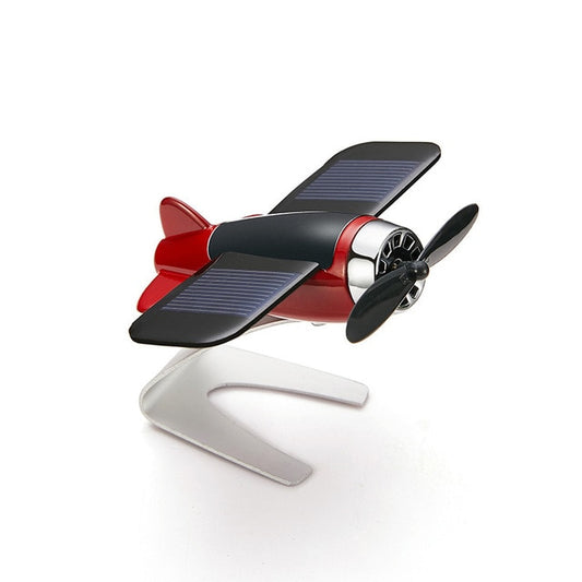 Solar power rotating Air Plane + Inbuilt Air Freshener + Non Slip mat - Style's Bug Red