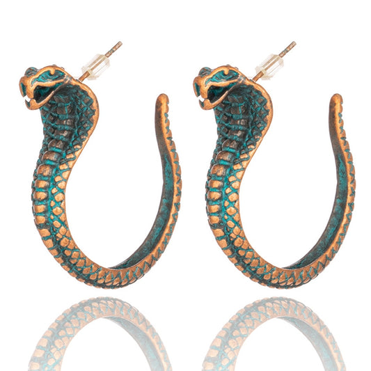 Antique Green Snake Earrings by Style's Bug - Style's Bug